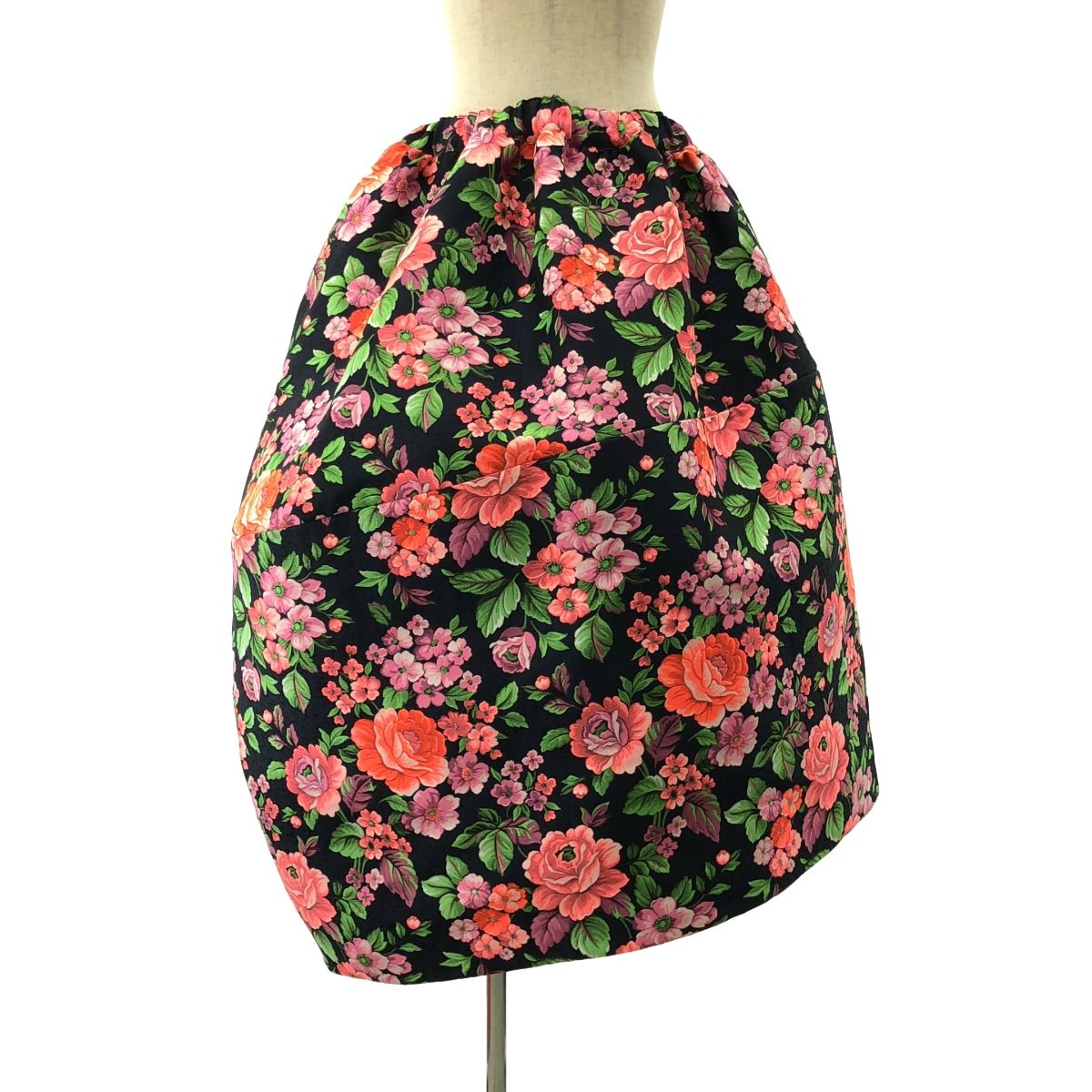 COMME des GARCONS | コムデギャルソン | 2025SS | ポリエステル 総柄 ジャガード フラワー オーバーシルエットドローストリング スカート | M | マルチカラー | レディース