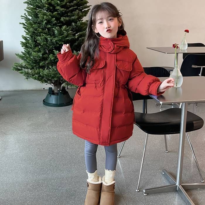 中綿コート キッズ 女の子 ガールズ 子供服 子供コート アウター キッズコート ロングコート ロング丈 厚手 ダウン風コート 中綿ジャケット フード付き 秋冬 冬服 暖かい 防寒 防風 秋冬 可愛い 通園 通学 誕生日祝い hzyfa27 DZ30675