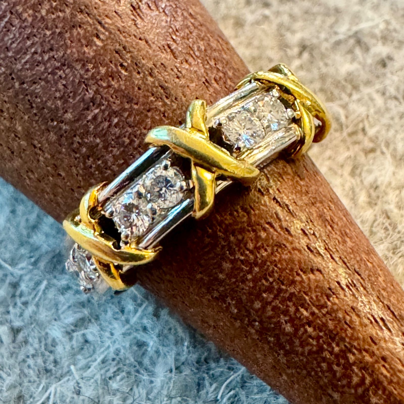 Pt900/K18*13号*ダイヤモンドコンビリング*プラチナ - メルカリ