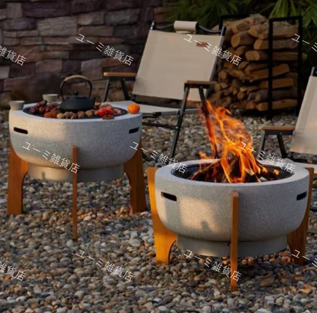 焚き火台 ファイヤーピット バーベキューコンロ 防雨 防塵カバー付き 大型 BBQ 焼肉 テーブル 耐熱性 おしゃれ 自宅 庭 大人数 家庭用