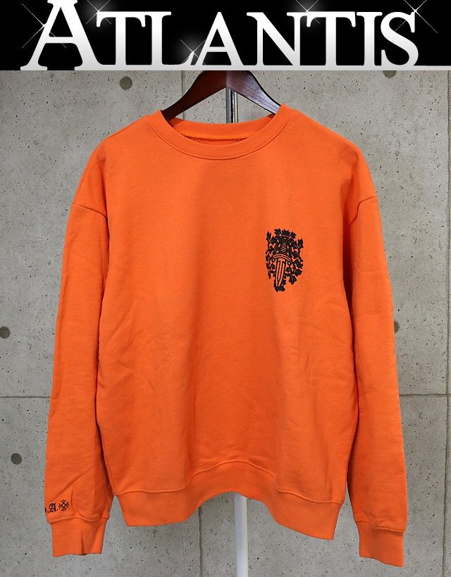 CHROME HEARTS 銀座店 クロムハーツ PPO ヴァインダガー プリント クルーネック スウェット メンズ size:XL オレンジ 96609