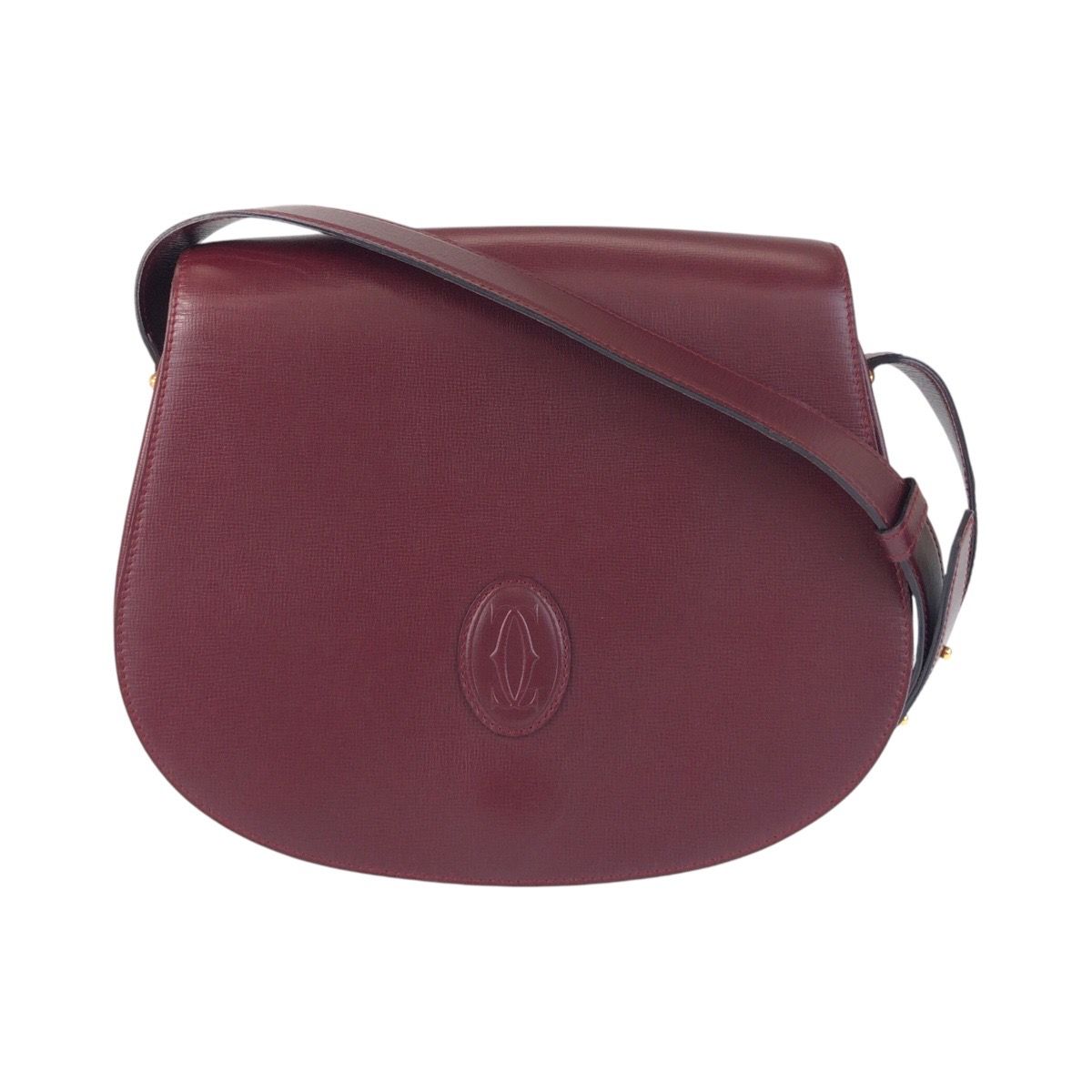 美品 CARTIER カルティエ マストライン ボルドー ゴールド金具 レザー  