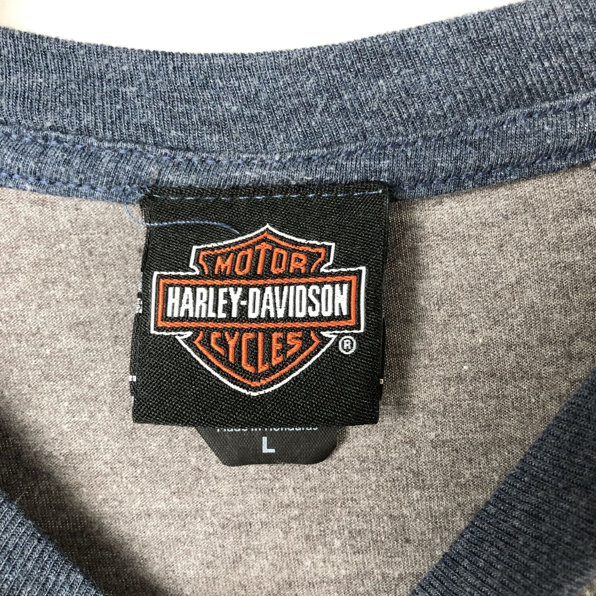 Harley Davidson - 古着 ハーレーダビッドソン Harley-Davidson 国旗柄 七分袖 ラグランTシャツ レディースL相当 /eaa550913 古着 ハーレーダビッドソン Harley-Davidson 国旗柄 七分袖