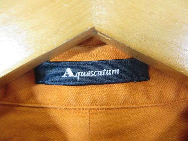アクアスキュータム AQUASCUTUM シャツ ボタン 長袖 刺繍