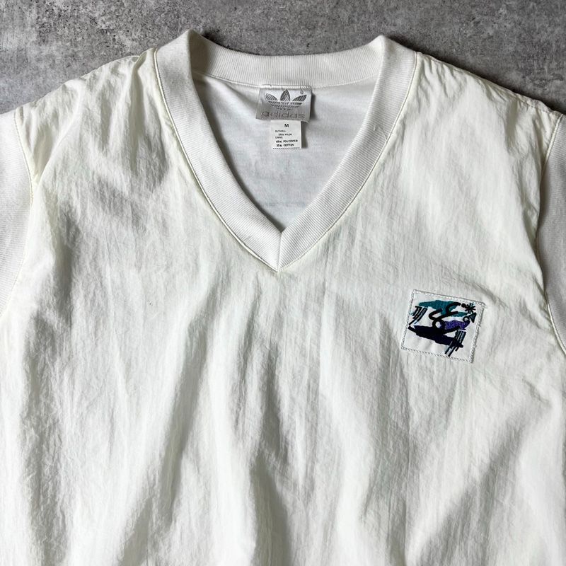 80s adidas ステファン エドバーグ ロゴ 刺繍 プルオーバー ナイロン