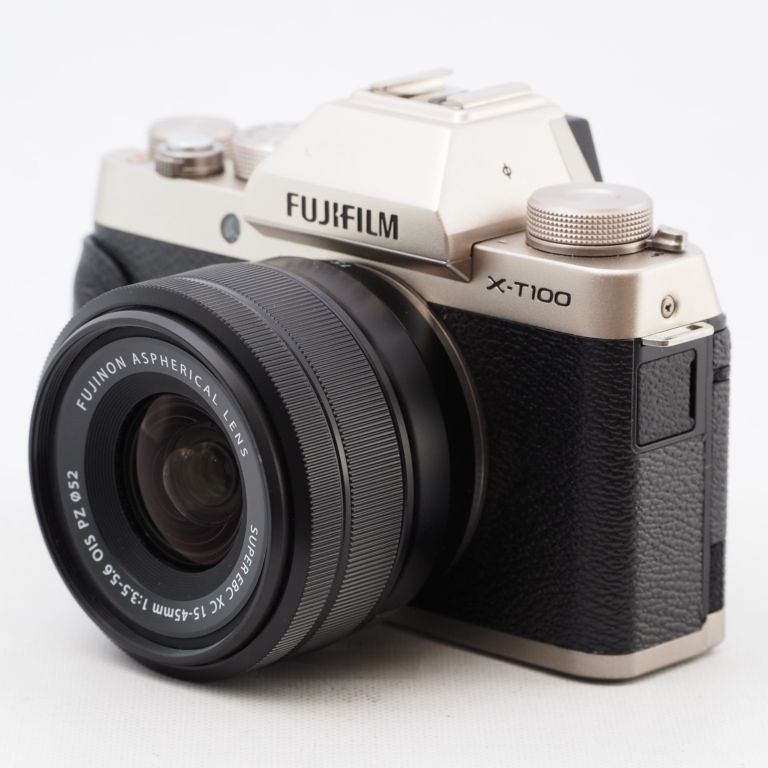 FUJIFILM フジフイルム ミラーレス一眼 X-T100レンズキット シャンパン