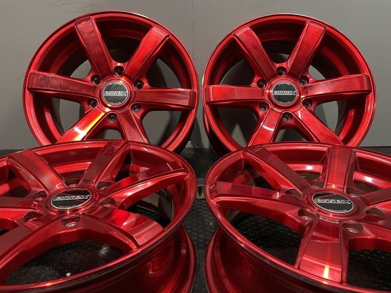 ESSEX EC-17 エセックス 社外ホイール 17インチ 4本 6.5J6HPCD139.7 38 レッド ハイエース キャラバン等 MHD366