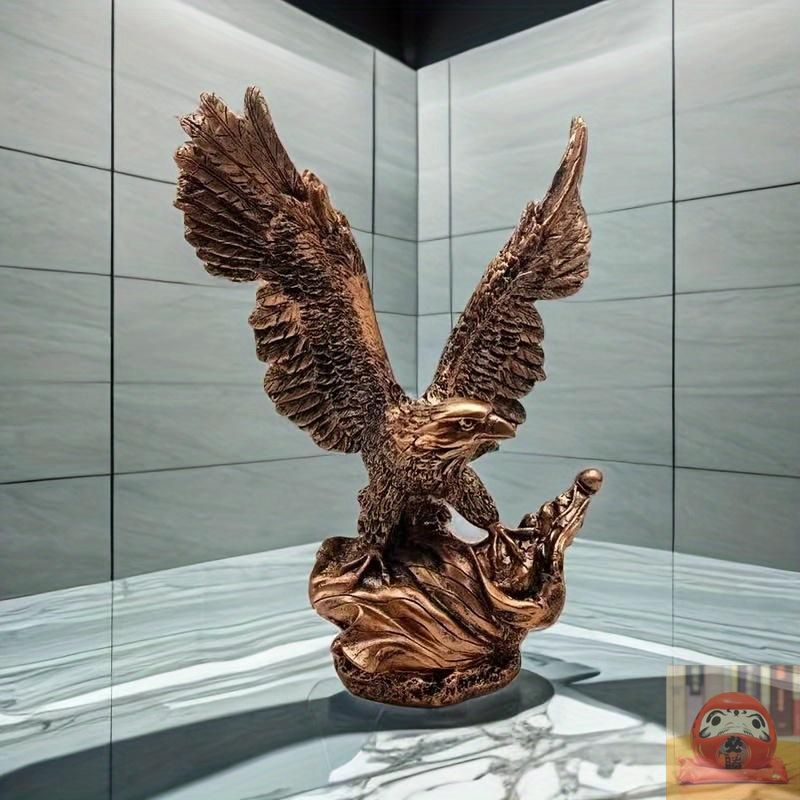 鷲 彫刻 金色 置物 アンティーク 美術品 アート イーグル 置き物 オブジェ イーグル 鷲 ワシ 鳥 羽根 飛び立つ バード
