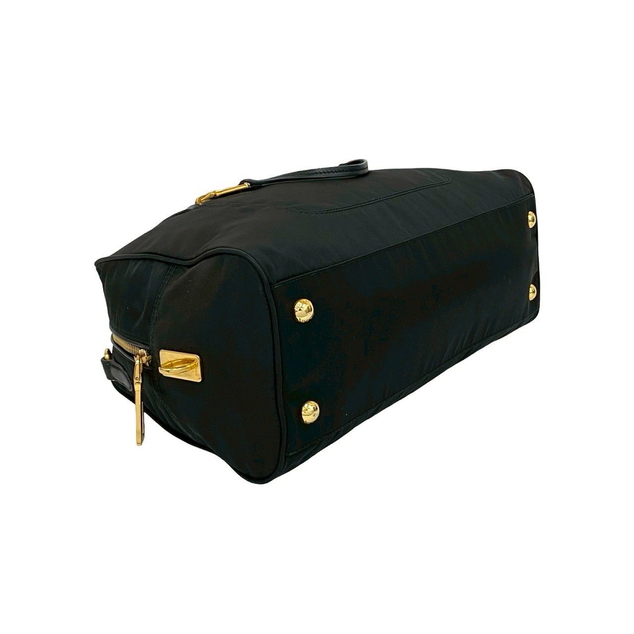 希少 極美品 プラダ 2way ボストンバッグ 三角ロゴ 鍵付 ウール 本革 黒 極 美品 鍵付き PRADA プラダ 三角ロゴ 金具 ウール レザー 本革