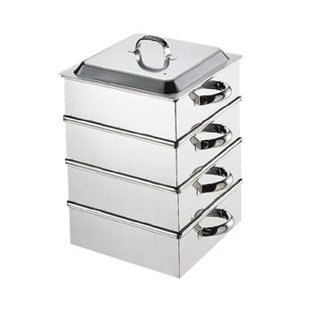 神子島製作所 PE18-8業務用角蒸器3段30cm PEACH BRAND 神子島製作所／ステンレス角蒸し器3段 神子島製作所 PE 18-8