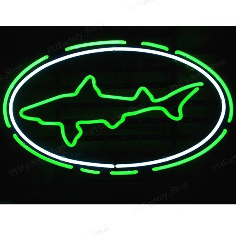 サメ 鮫 shark 海 ネオンサイン ネオン管 ネオン看板 オーダーメイド BAR お洒落 看板 ネオン管 43x25cm A341