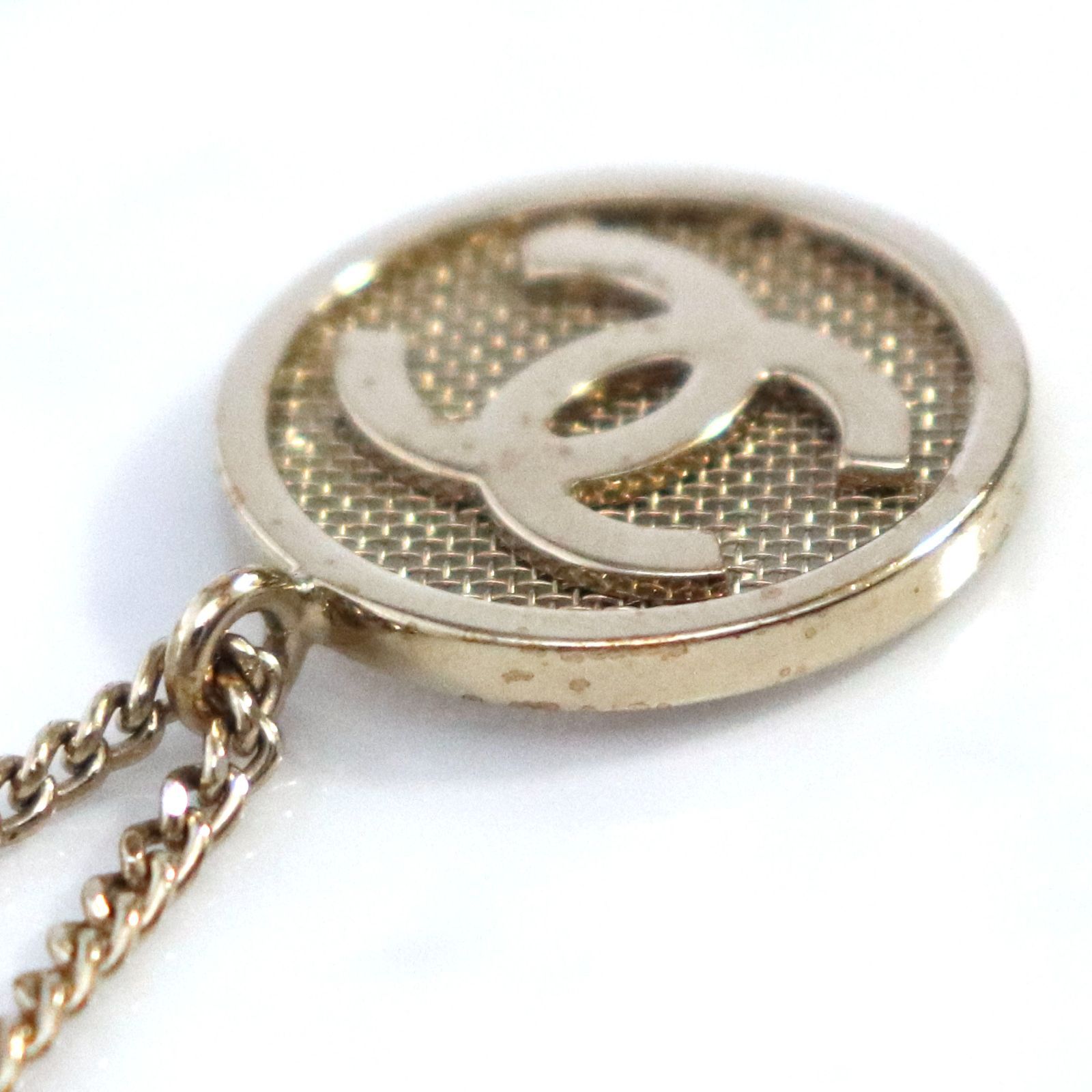 シャネル CHANEL B17A ラウンド ココマーク ネックレス メッシュ 
