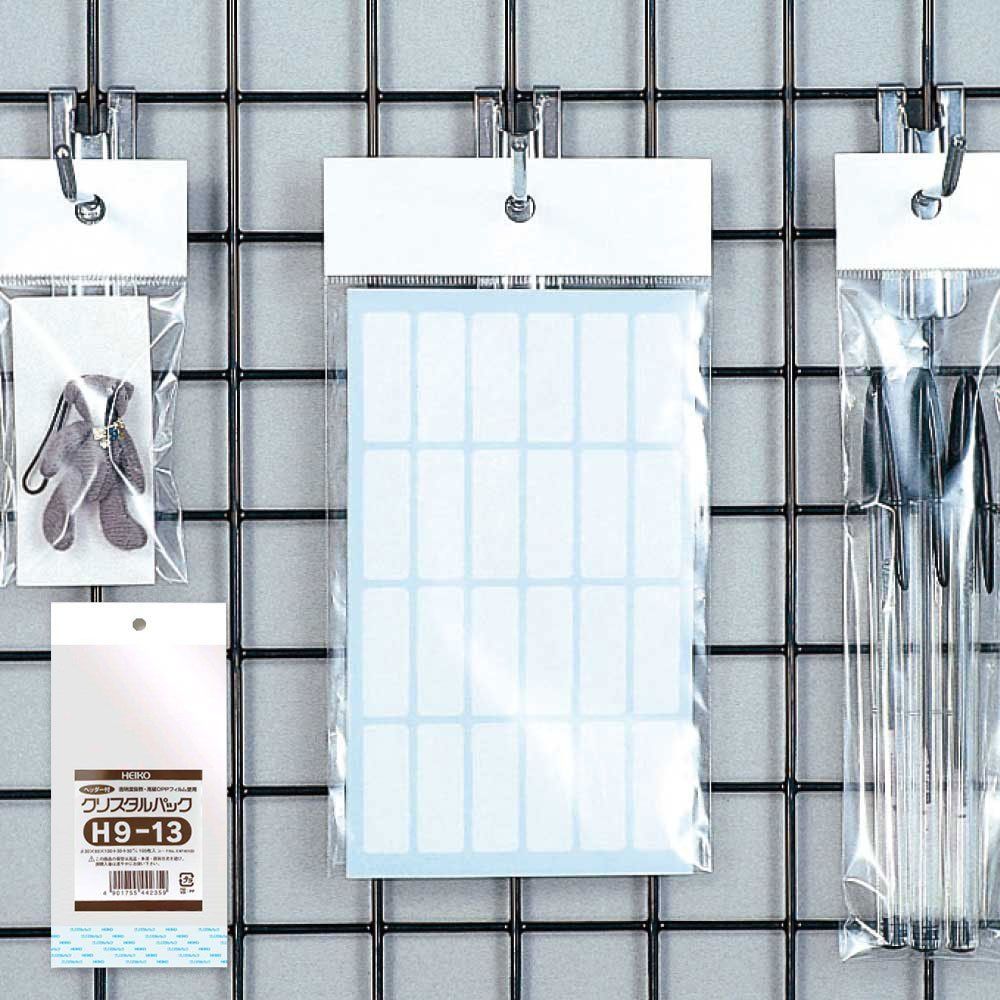 数量 9 13 cm ヘッダー付 クリスタルパック H OPP袋 透明 ヘイコー シモジマ