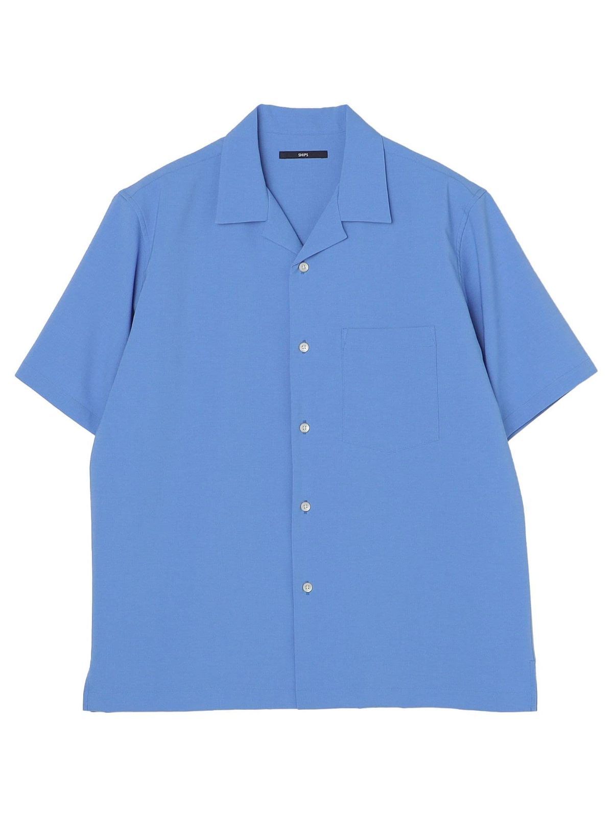 S_Blue2 シップス シャツ MADE IN JAPAN ドライタッチ オープン シャツ 23SS メンズ 111513046 ブルー S