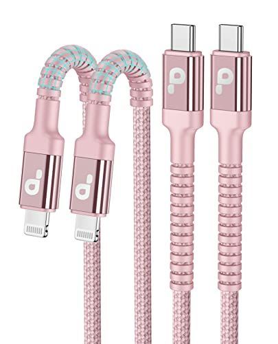 ピンク_2M USB C ライトニングケーブル 2M 2本セット Type C Lightningケーブル 急速充電＆高速データ同期 cタイプ iPhoneケーブル iPhone 13 /mini/Pro/Max/iPhone 12/SE/XR/XS/X/8