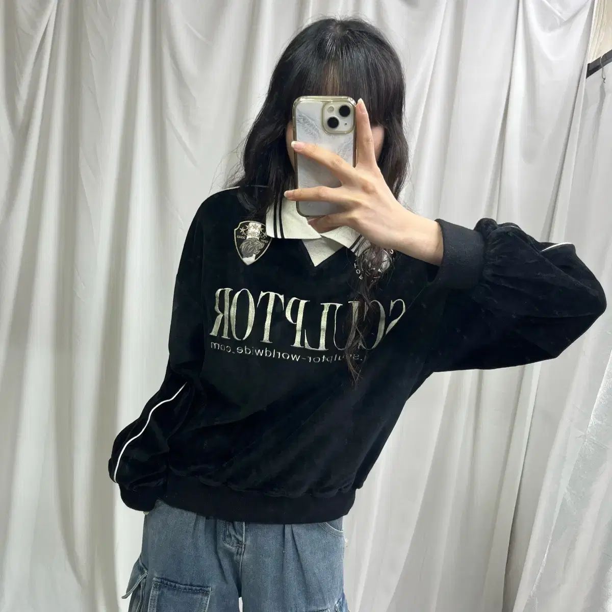 sculptor サッカージャージ MUSINSA公式 | SCULPTOR Velour Soccer Jersey Black