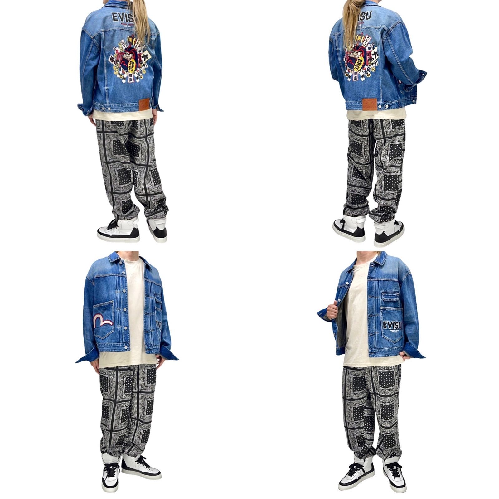 サイズ32 刺繍 くいだおれ 大阪 赤耳 限定 希少 エヴィス エビス EVISU（エビス）左金刺繍右恵比寿顔刺繍サイズ28エビスデニム