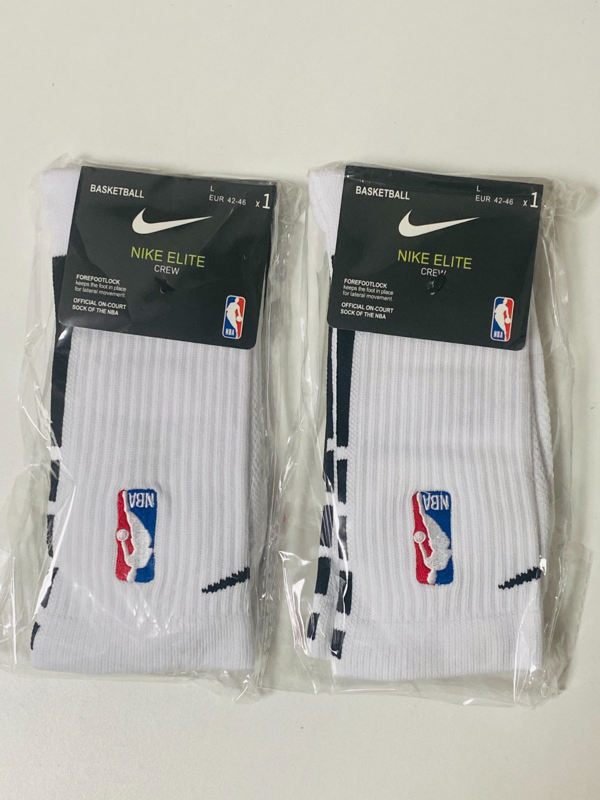 NIKE Elite CREW エリート クルーソックス 2足セット NBA ホワイト