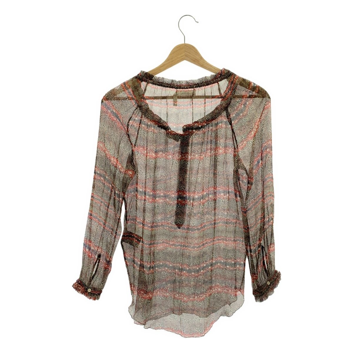 ISABEL MARANT ETOILE / イザベルマランエトワール | シルク 総柄 ヘンリーネック プルオーバーブラウス | 38 | マルチカラー | レディース ISABEL MARANT ETOILE / イザベルマランエトワール | シルク 総柄