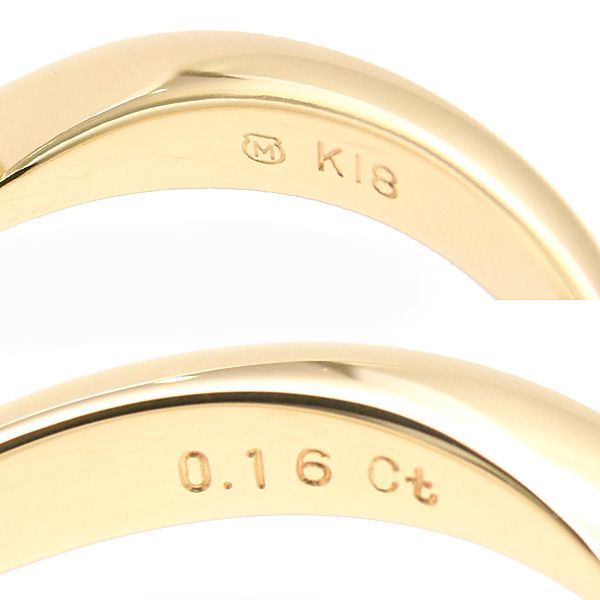 ミキモト 指輪 レディース V字デザイン 2Pダイヤモンド リング 0.16ct 