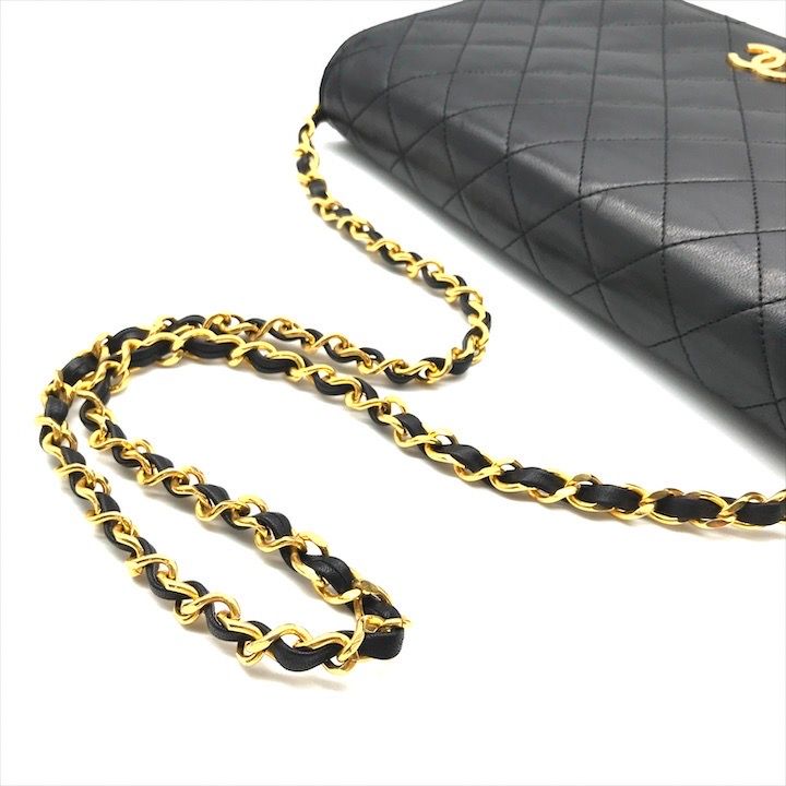 美品 CHANEL シャネル ココマーク マトラッセ ラムスキン プッシュ  