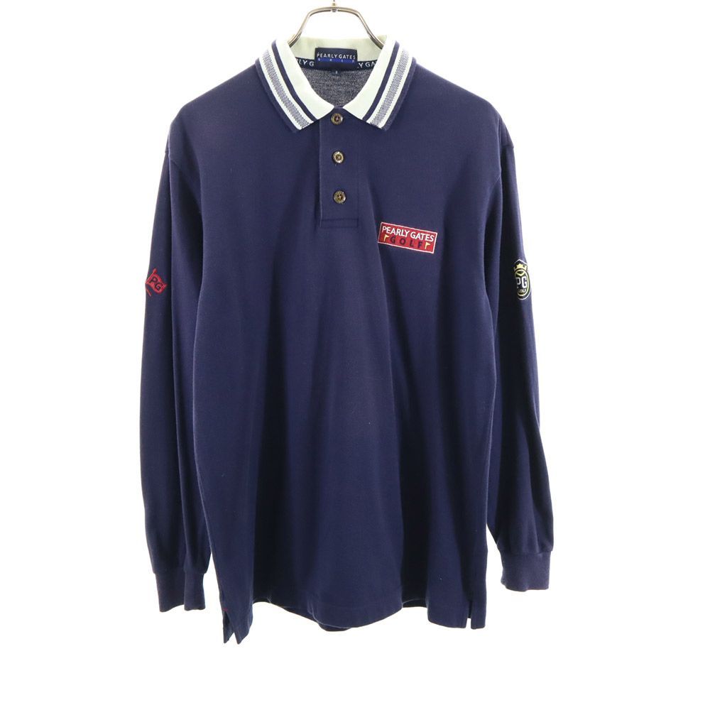 パーリーゲイツ ゴルフ 長袖 ハーフボタン ポロシャツ 2 ネイビー