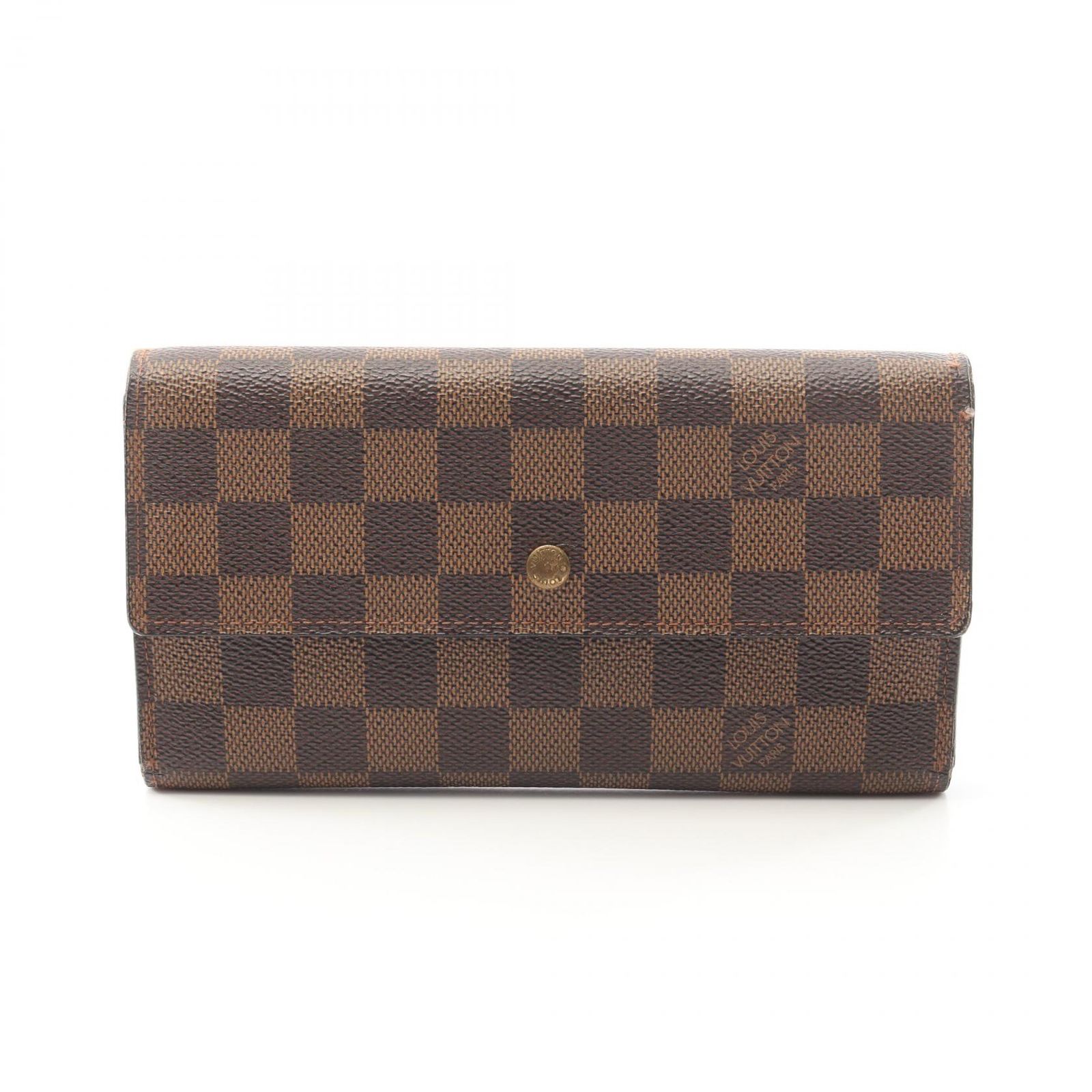 ルイ ヴィトン LOUIS VUITTON 三つ折り長財布 ポルトトレゾール インターナショナル N61215 PVCコーティングキャンバス レザー ポルトトレゾール インターナショナル レディース Used B