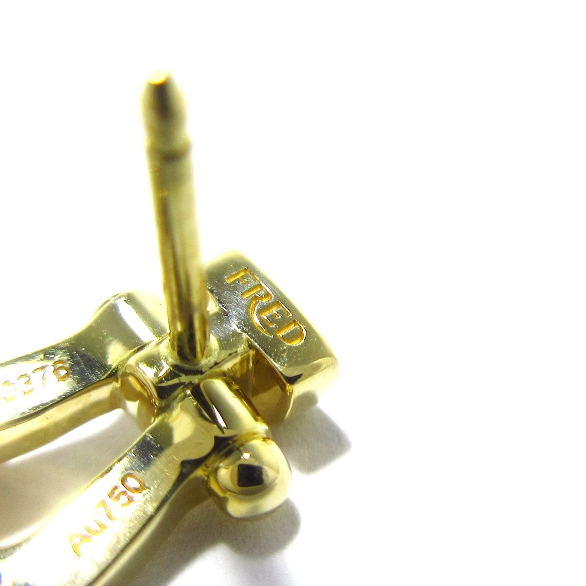 FRED フレッド ピアス フォース10 スモール 8B0318 K18YG×ダイヤモンド 右側用 片側のみ 15Pダイヤ 約0.07カラット WWW_SHINETEETH_COM