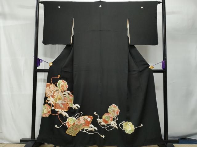 ベストストア日本一受賞店■平和屋着物■豪華黒留袖　駒刺繍　飛鶴文　逸品　gk352 ベストストア日本一受賞店！□平和屋着物□豪華黒留袖 駒刺繍