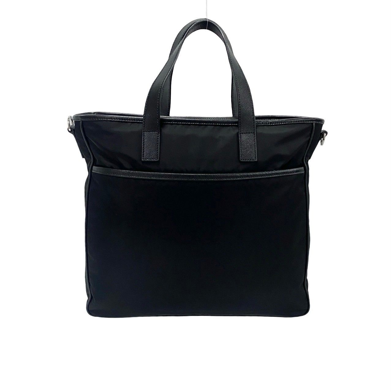 極 美品 PRADA プラダ 三角ロゴ 金具 ナイロン サフィアーノレザー