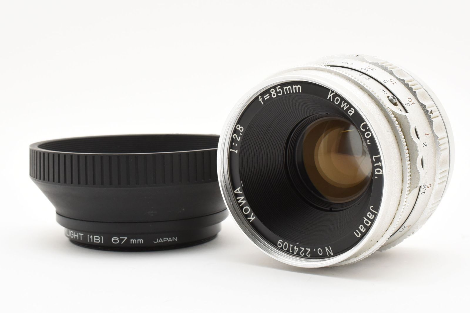 特上品 コーワ KOWA LENS 85mm F2.8 フード フィルター付属 中判フィルムカメラ L600 4142