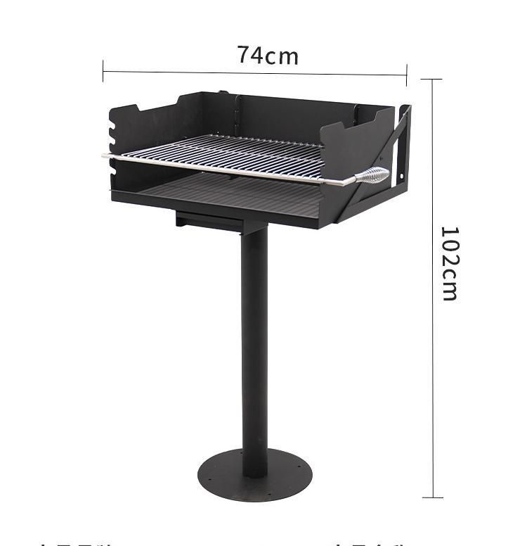 送料無料 23インチ スタンド型 バーベキューグリル 304ステンレス製 焼き網付き アウトドアBBQ用 木炭焼き肉コンロ 公園用バーベキュー炉