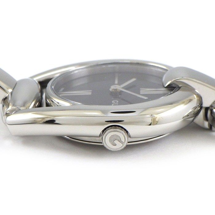 グッチ GUCCI 腕時計 ホースビット 139.5 ブラックシェル文字盤 SS クオーツアナログ