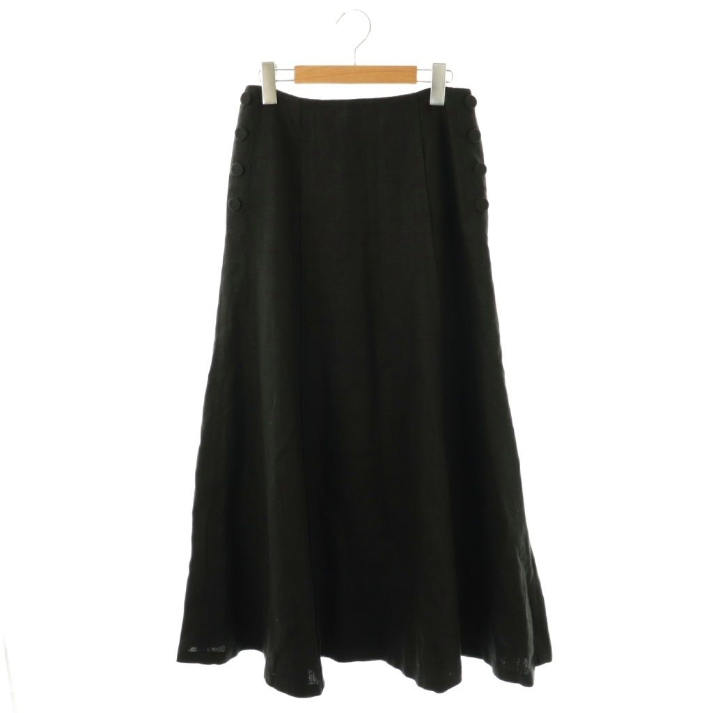 【未使用タグ付き】BORDERS at BALCONY ロングフレアスカート　黒 BORDERS at BALCONY スカート 「BORDERS BALCONY/ボーダーズ