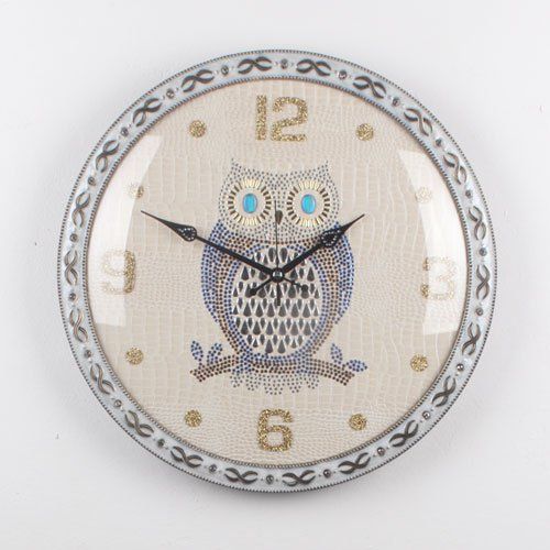 電波時計 ふくろう掛け時計400 静か 壁掛け ワニ革 おしゃれ プレゼント 電波時計 ふくろう掛け時計400 静か 壁掛け ワニ革 おしゃれ プレゼント