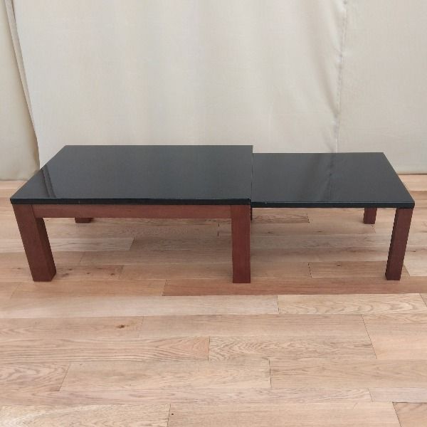 送料込】伸長式 ダイニングテーブル センターテーブル スライド伸長 