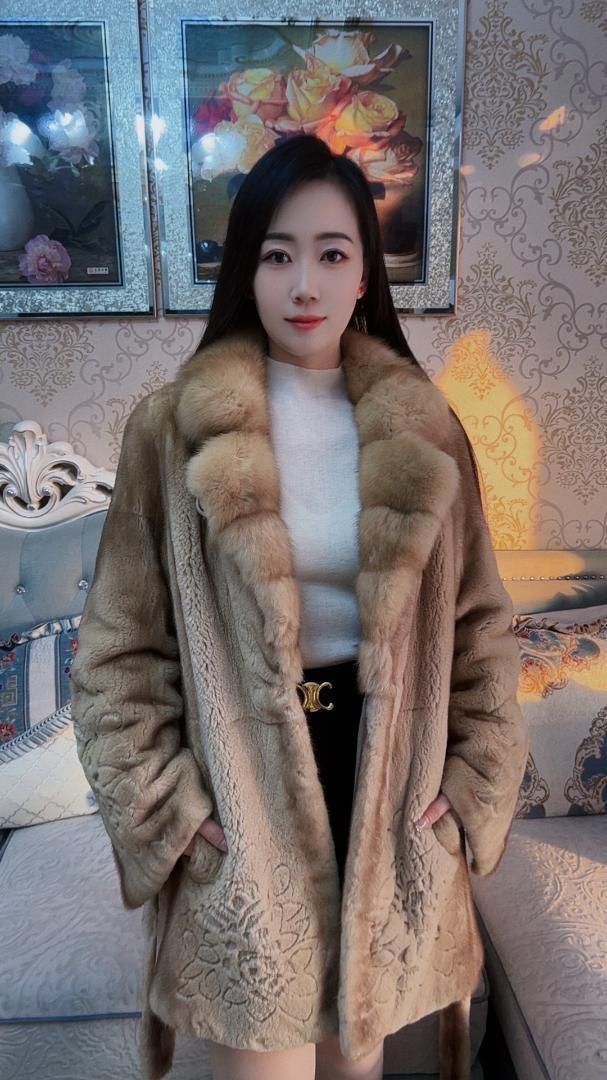 上セーブルファー襟