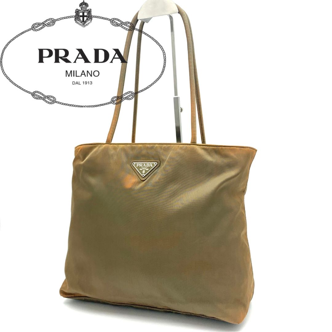 PRADA トートバッグ テスート 三角ロゴ シルバー金具 ナイロン ポコノ 