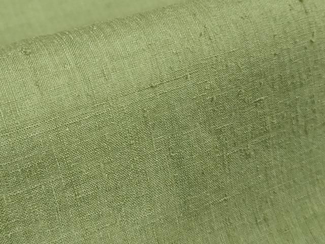 平和屋本店□極上 本場結城紬 重要無形文化財 奥順謹製 色無地 柳茶色