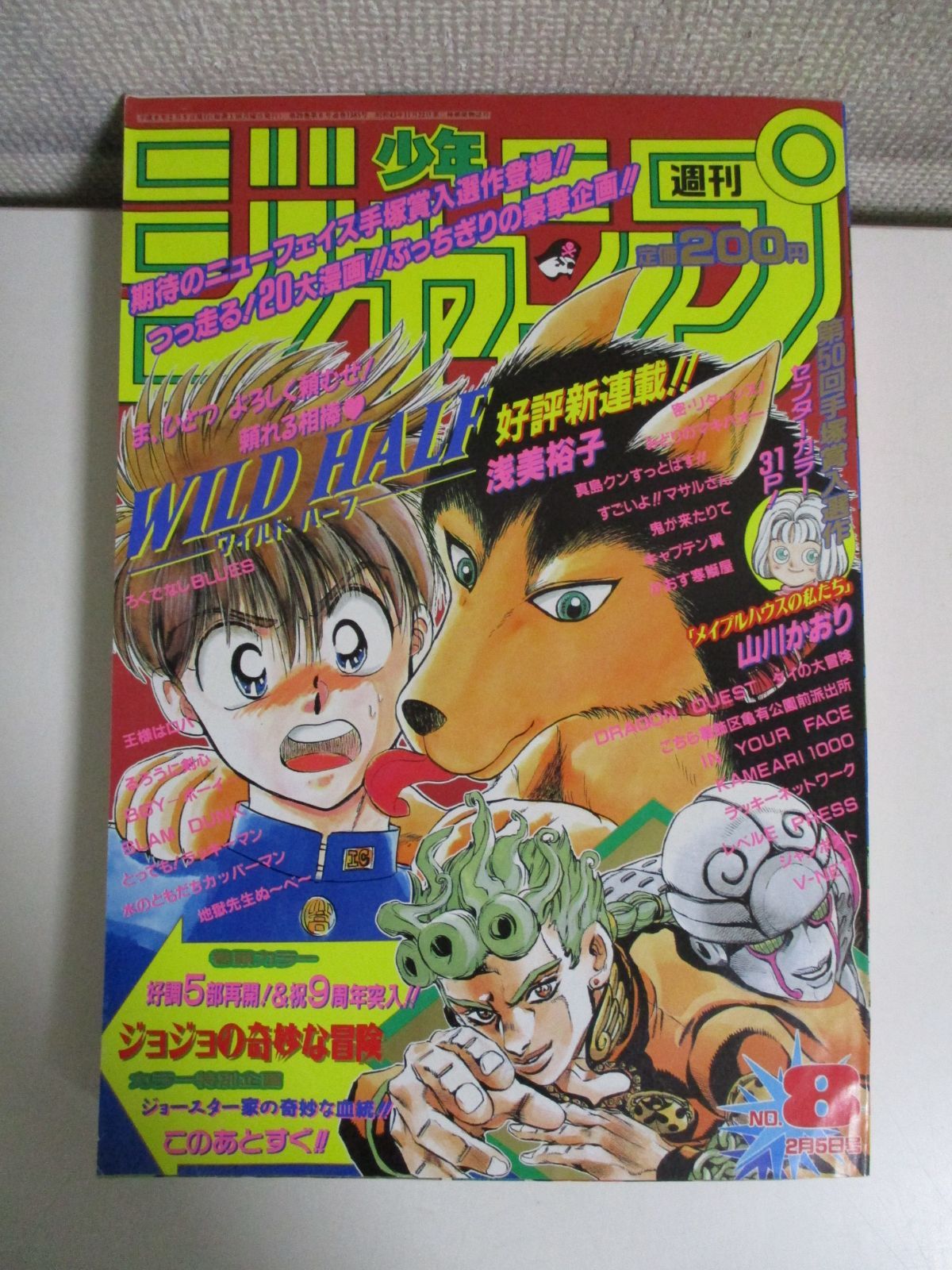 23か747ま 週刊少年ジャンプ 1996年 8号 2/5 表紙 ワイルドハーフ 巻頭