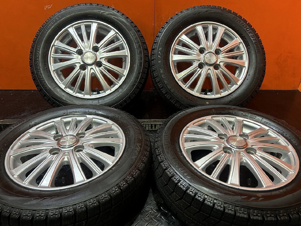 BS VRX 155|65R13 スタッドレス SPORT VENAD 13インチ 4J4HPCD100 45 バリ溝 ライフ EKワゴン ムーヴ等 KTO297