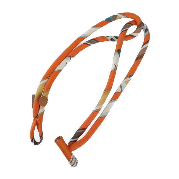 HERMES エルメス チョーカー プティアッシュ - オレンジ系 シルク レディース ネックレス