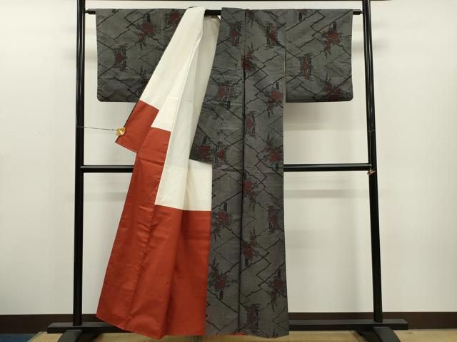 平和屋着物○本場大島紬 9マルキ 番傘 正絹 逸品 CAAR8337vf