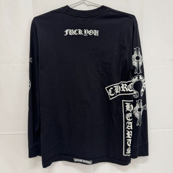 CHROME HEARTS クロムハーツ タグ 袖 プリント ポケット 長袖 Tシャツ M