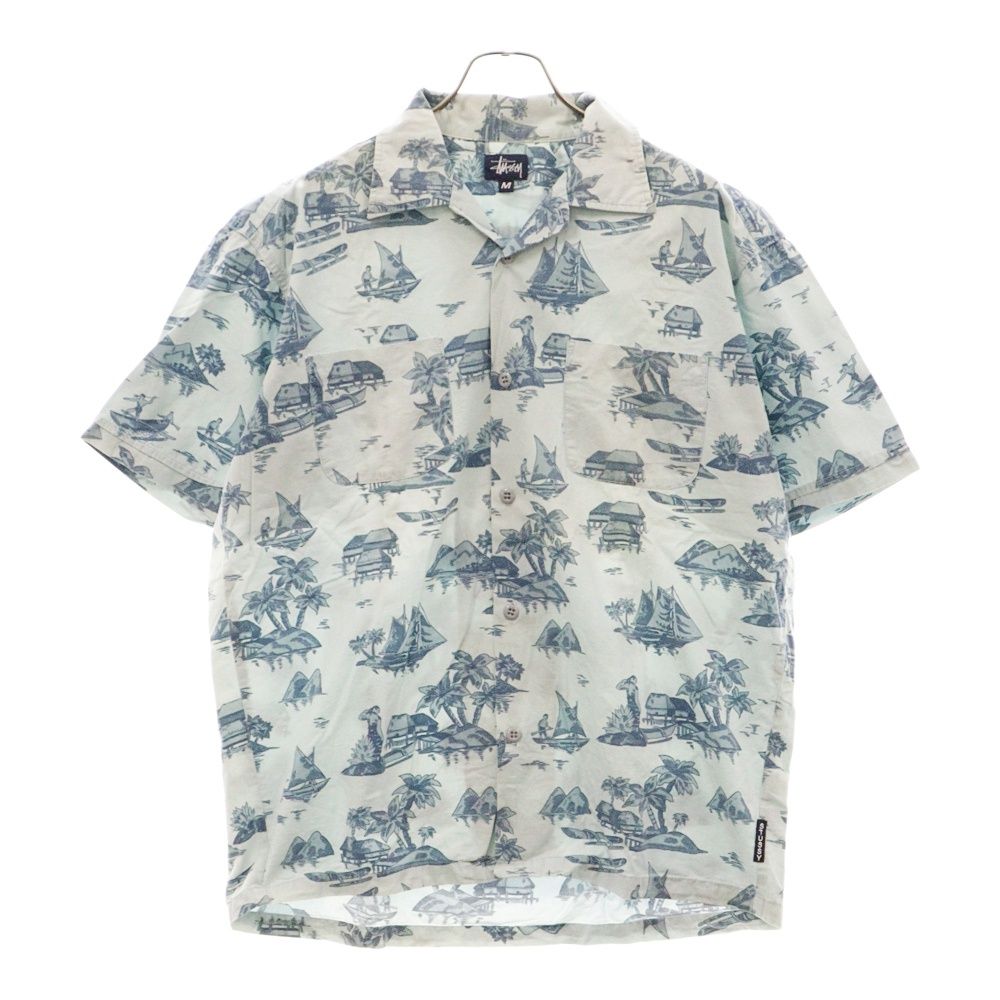 STUSSY (ステューシー) 90s OLD VINTAG ALOHA 紺タグ アロハ 総柄 半袖