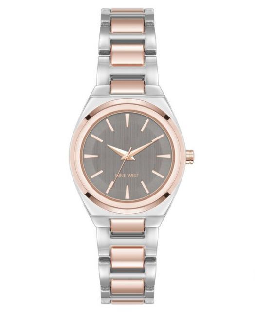 送料無料 アンクライン レディース 腕時計 アクセサリー Women s Quartz Minimalist Gray and Two-Tone Metal Alloy Watch 30mm Gray Silver-Tone and Rose G -T