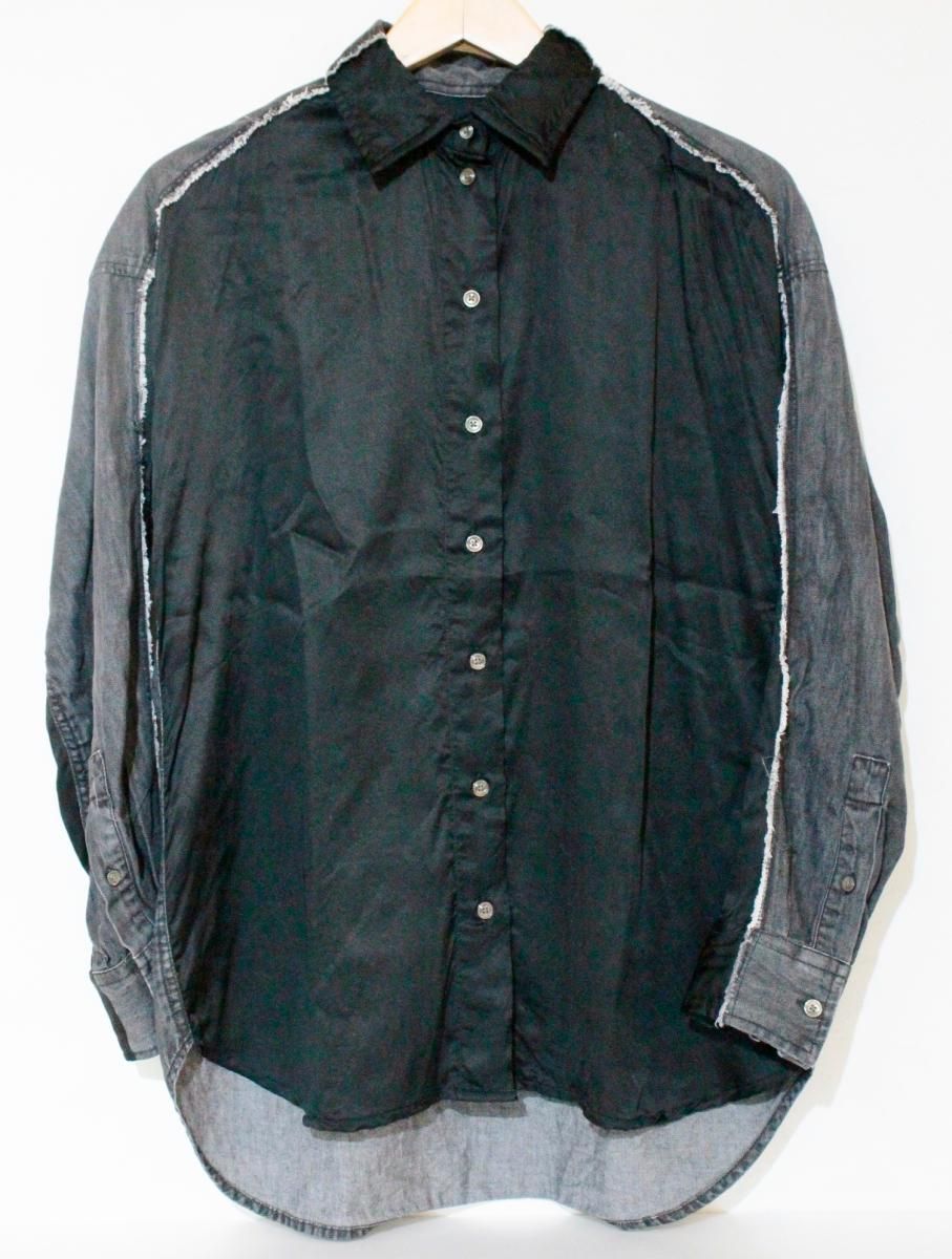 DIESEL レディース長袖シャツ 40 DIESEL|S-DOU-DNM-FL|長袖シャツ|40|黒 ブラック|A11470