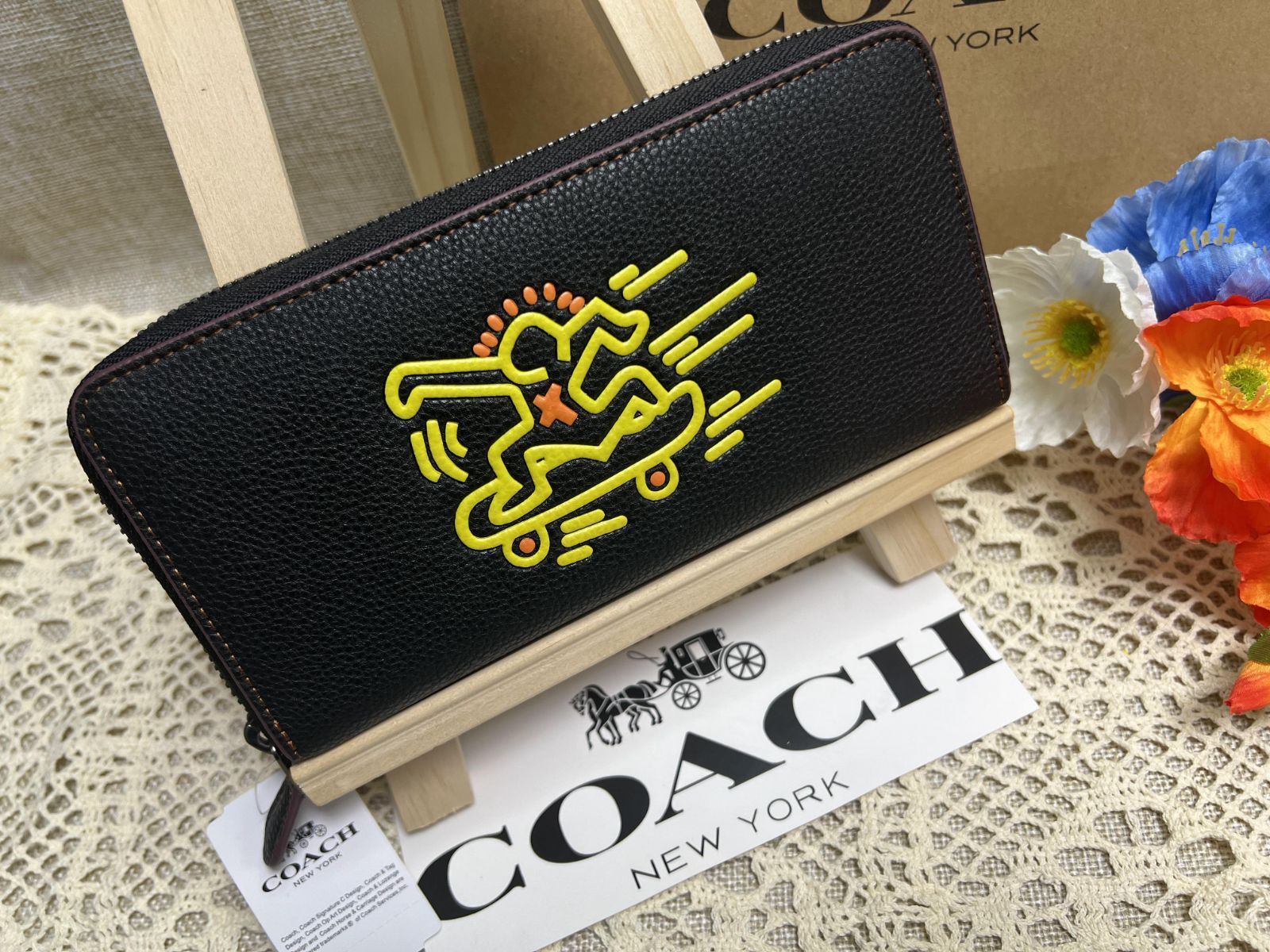 COACH 財布 コーチ 長財布 アコーディオン ラウンドジップ レザー