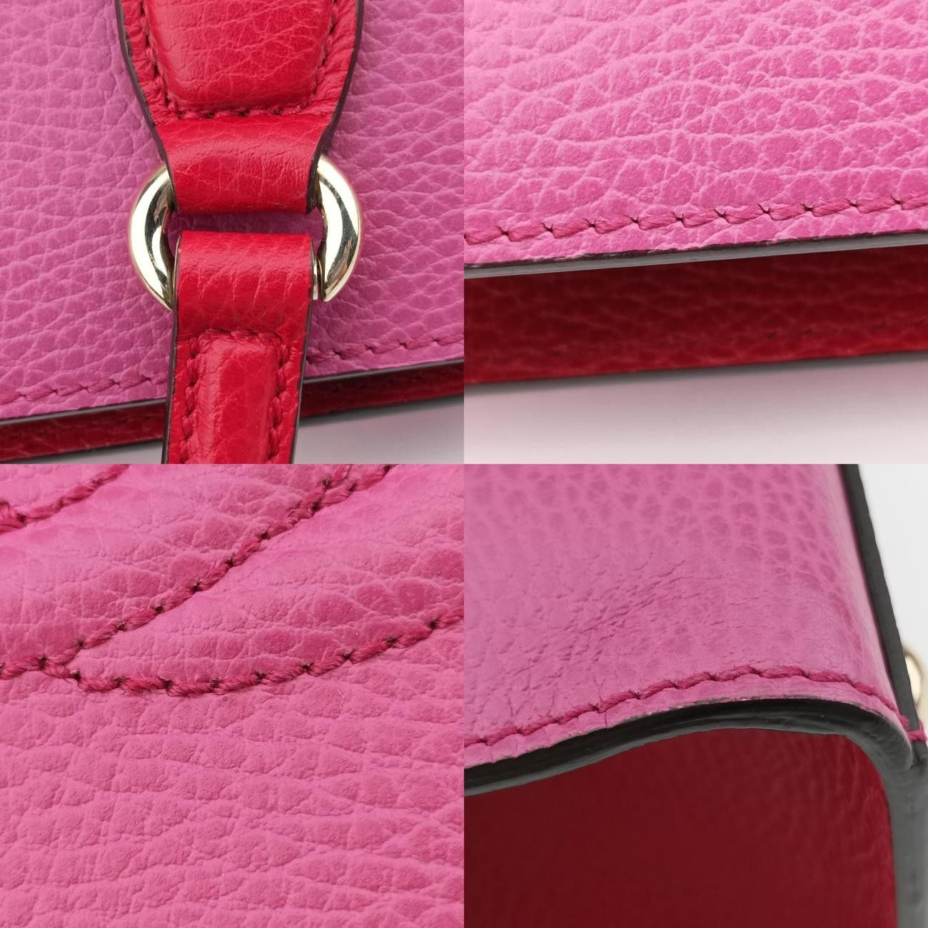 グッチGucciソーホーレッドxピンクレザー431571C019965925
