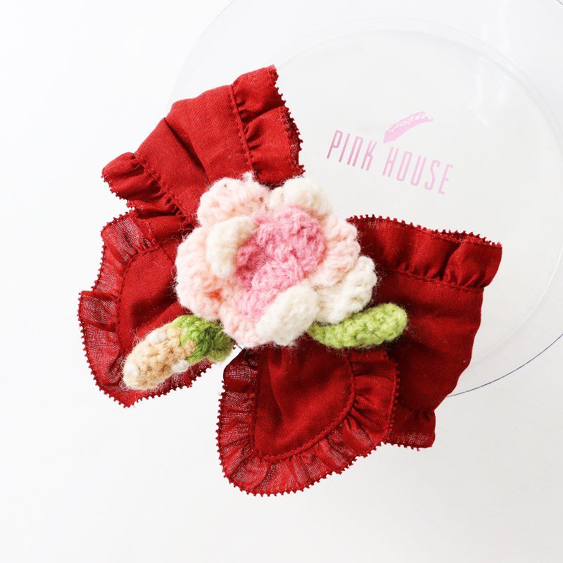 美品 ピンクハウス PINK HOUSE いちご花モチーフ ピコフリル